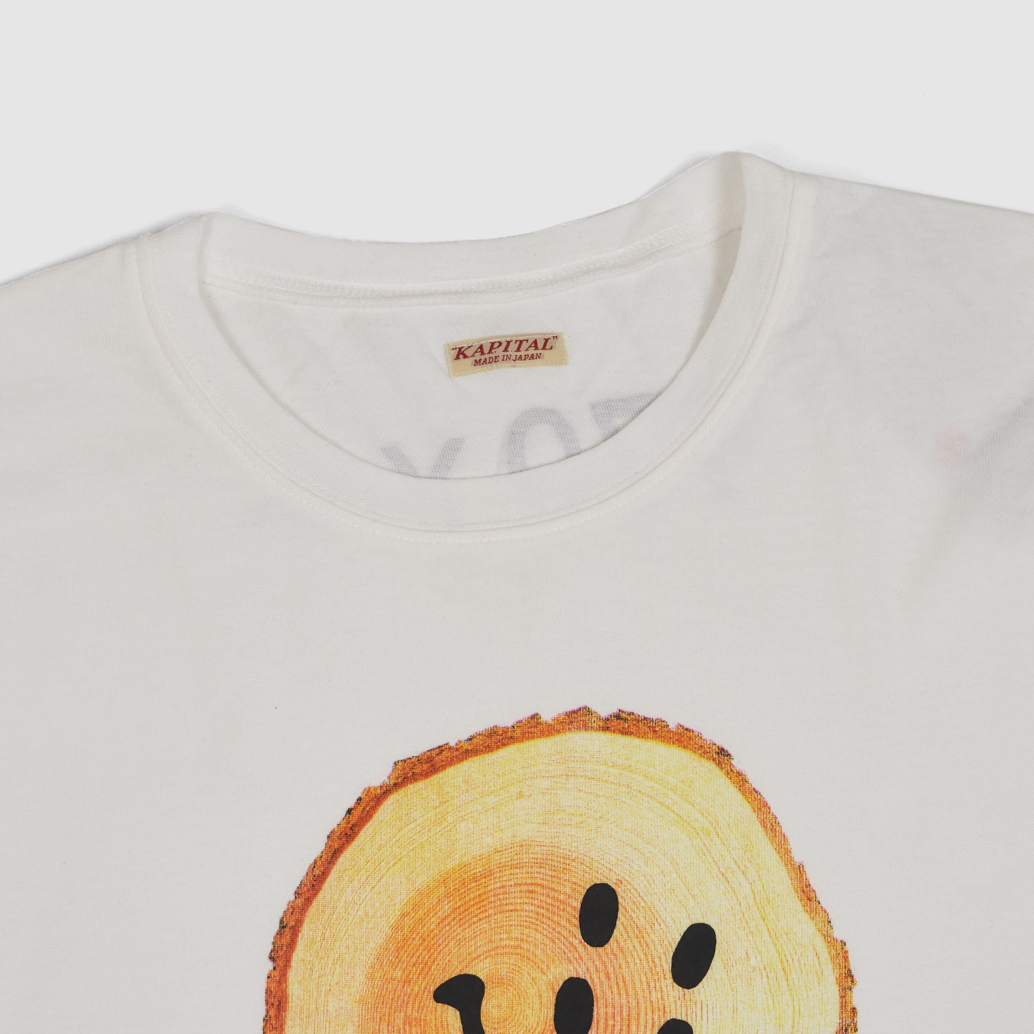 Kapital Smiley-Wood Crew Neck Printed Basic T-Shirt - DeeCee style