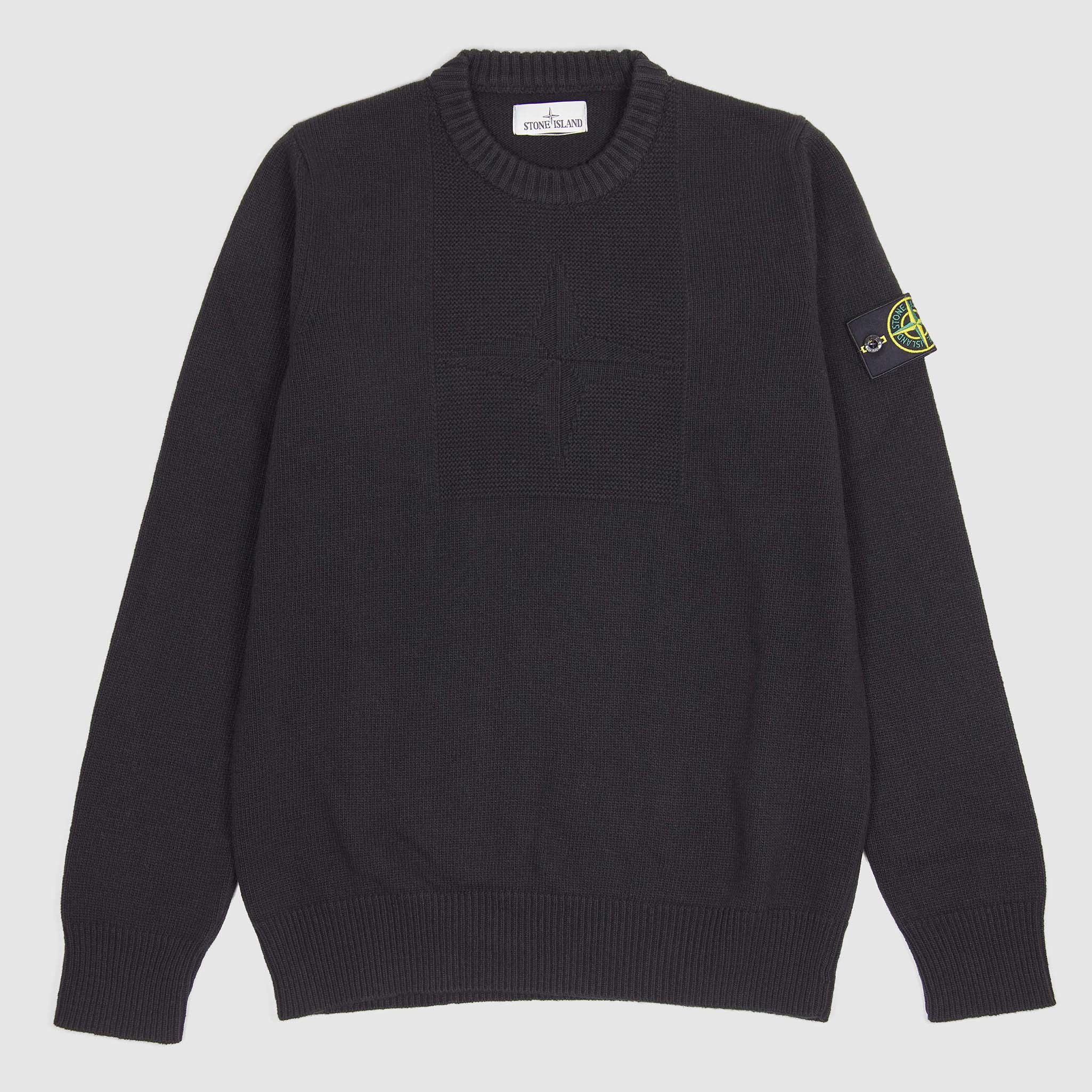 Stone island black wool jumper store