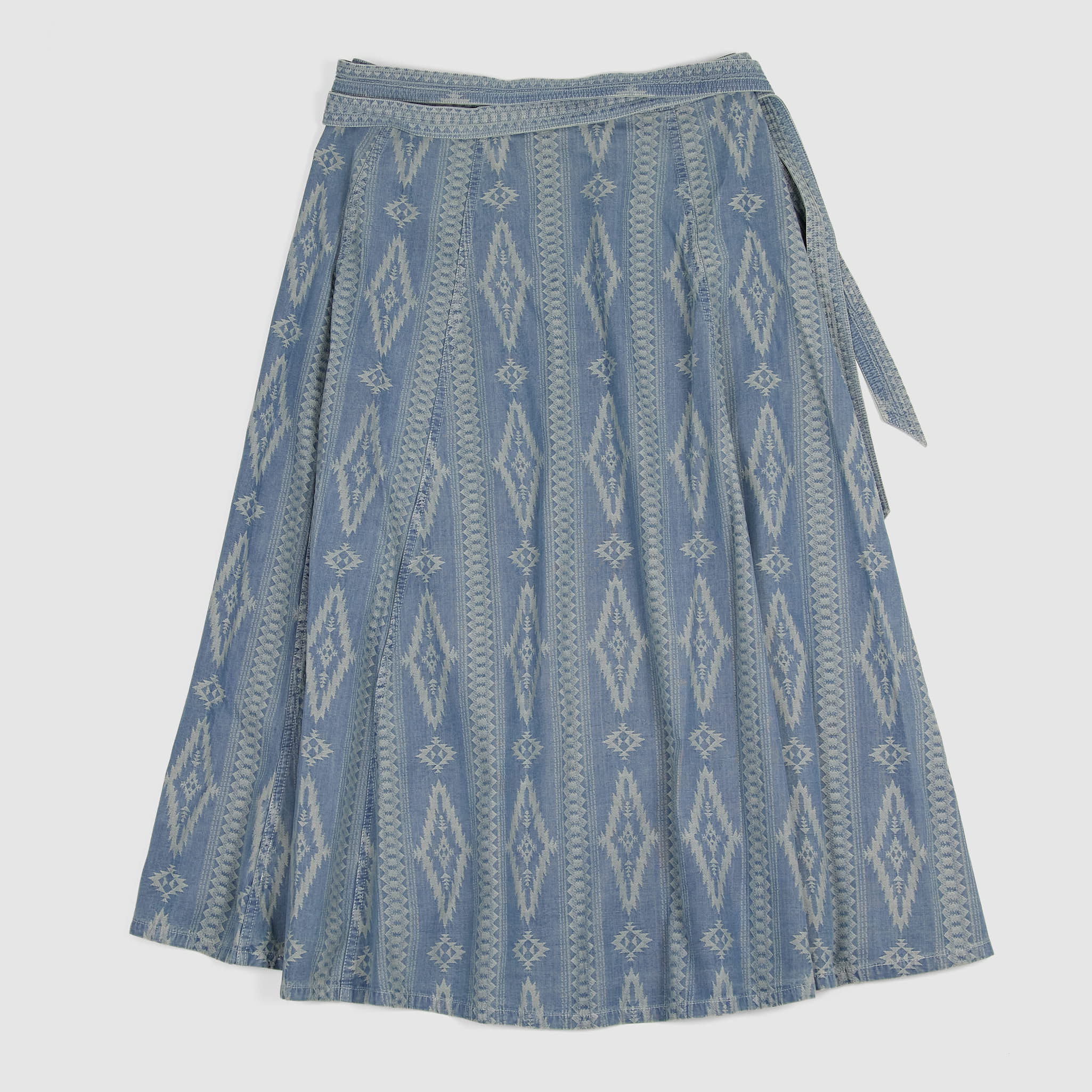 Double RL Ladies Indigo Jacquard Wrap Skirt - DeeCee style