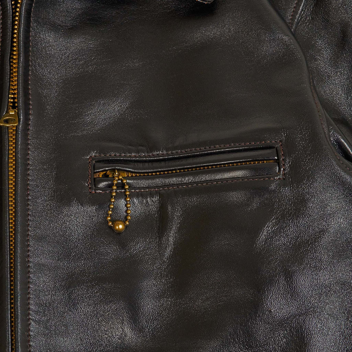 Double Helix Classic 1930&#39;s Black Overdyed Horse Leather Jacket