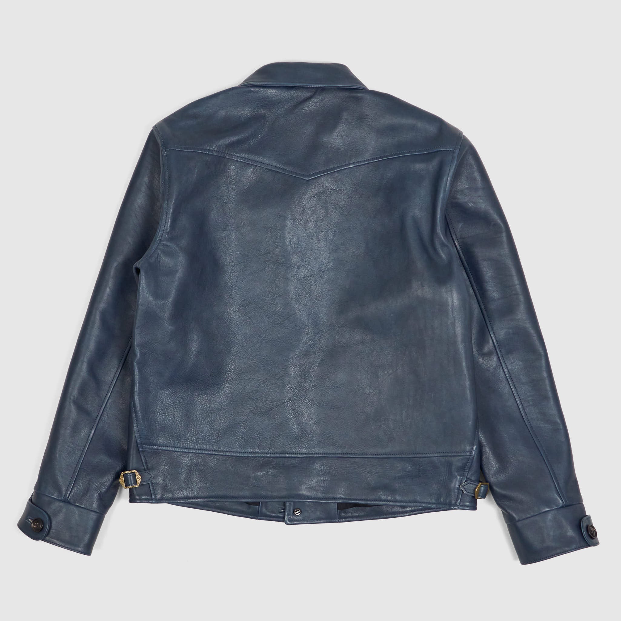 Indigo sales leather jacket