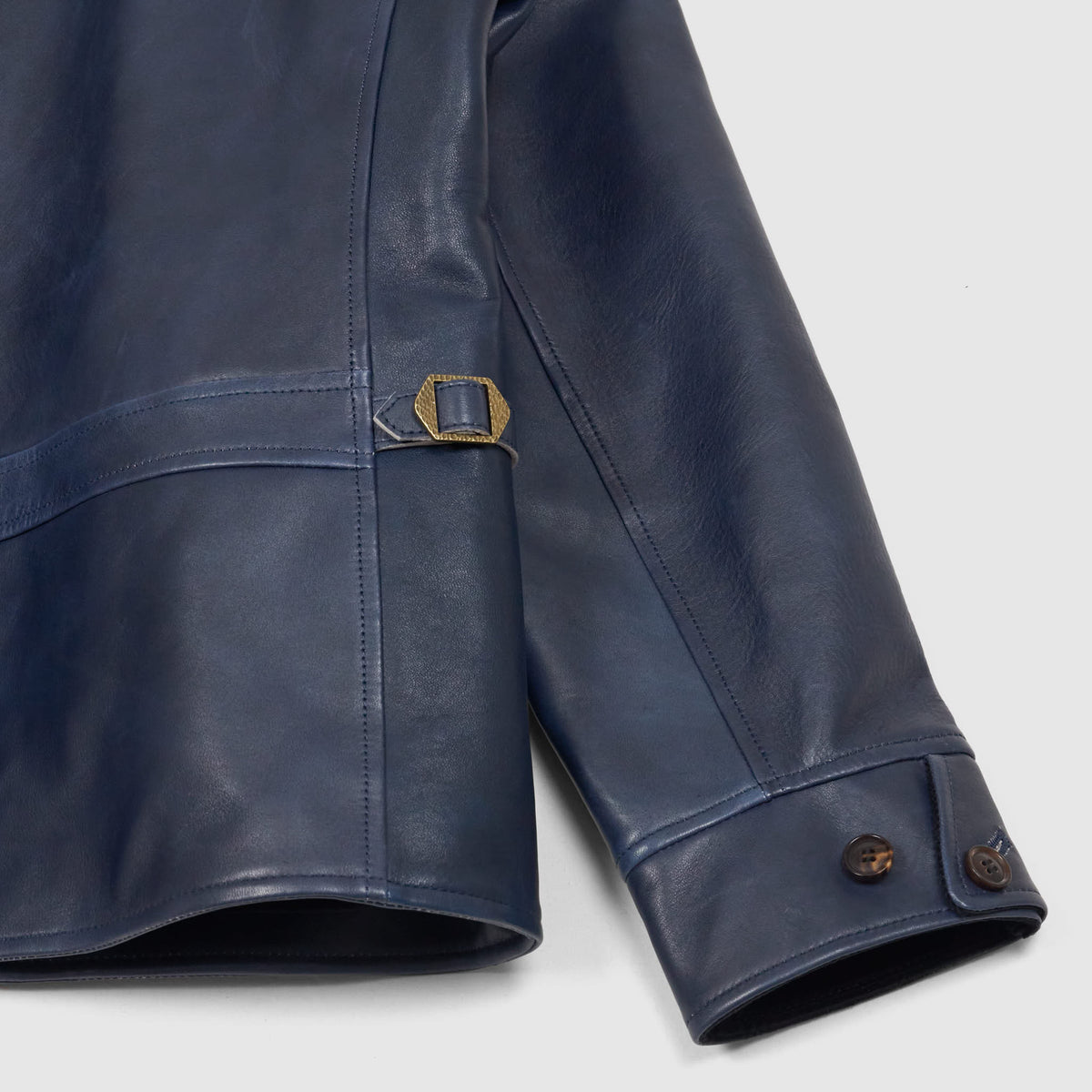 Double Helix Classic 1930&#39;s Dark Indigo Overdyed Horse Leather Jacket
