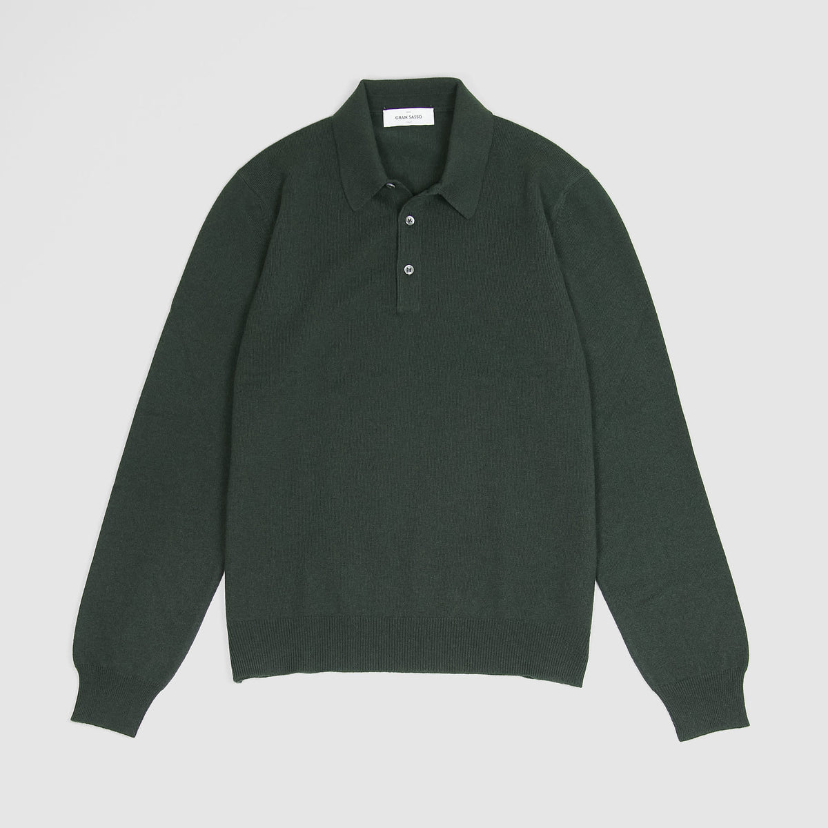 Gran Sasso Wool/ Cashmere  Long Sleeve Polo Shirt