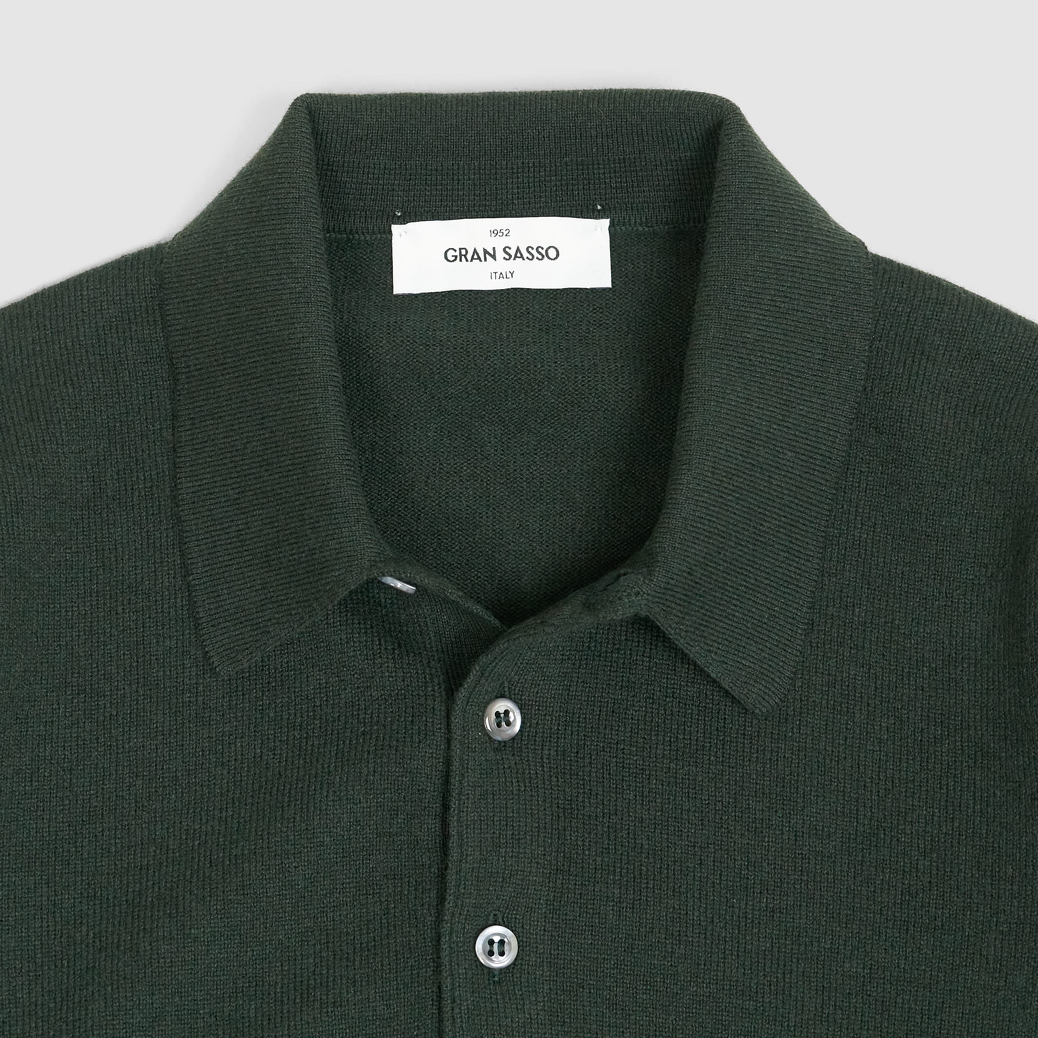 Gran Sasso Wool/ Cashmere Long Sleeve Polo Shirt - DeeCee style