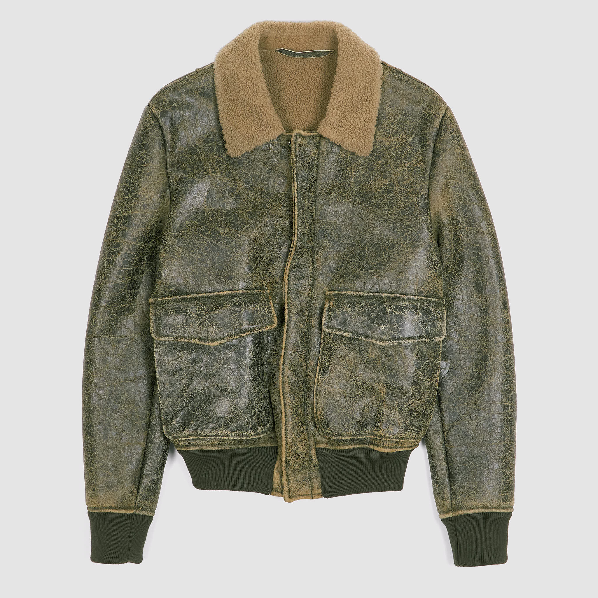 Salvatore Santoro Vintage Look Shearling Bomber Jacket Salvatore Santoro Vintage Look Shearling Bomber Jacket