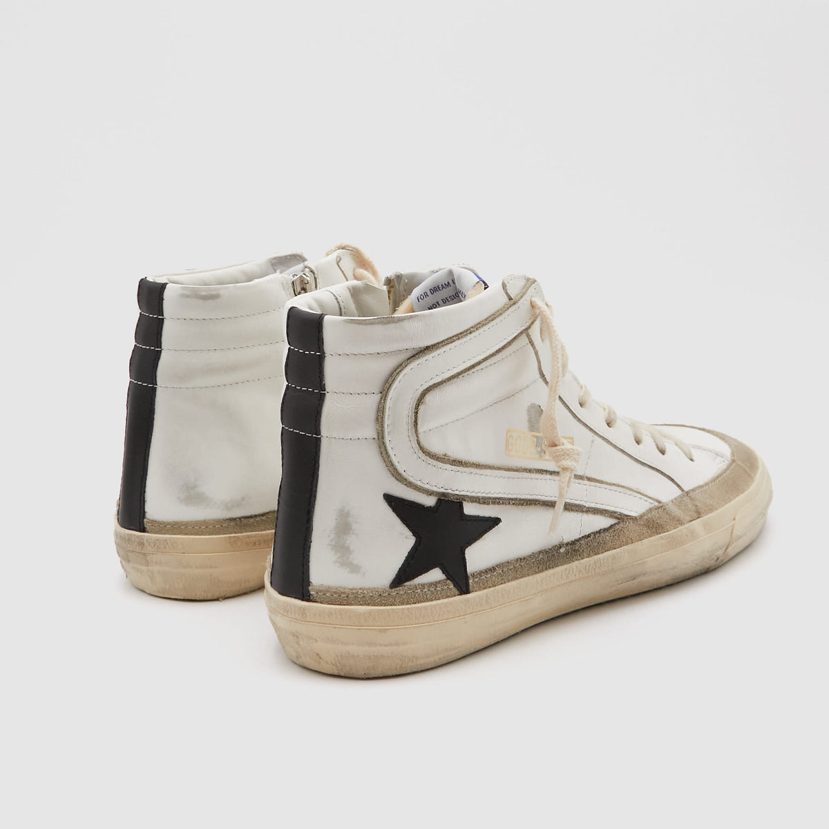 Golden Goose Silde High White Black Star Tau Sneaker