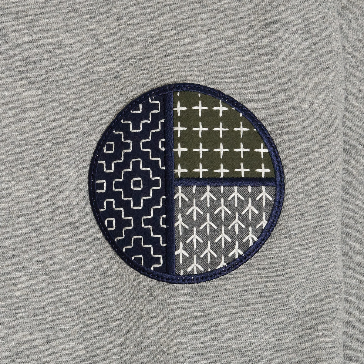 FDMTL Long Sleeve Sashiko Circle Chest T-Shirts