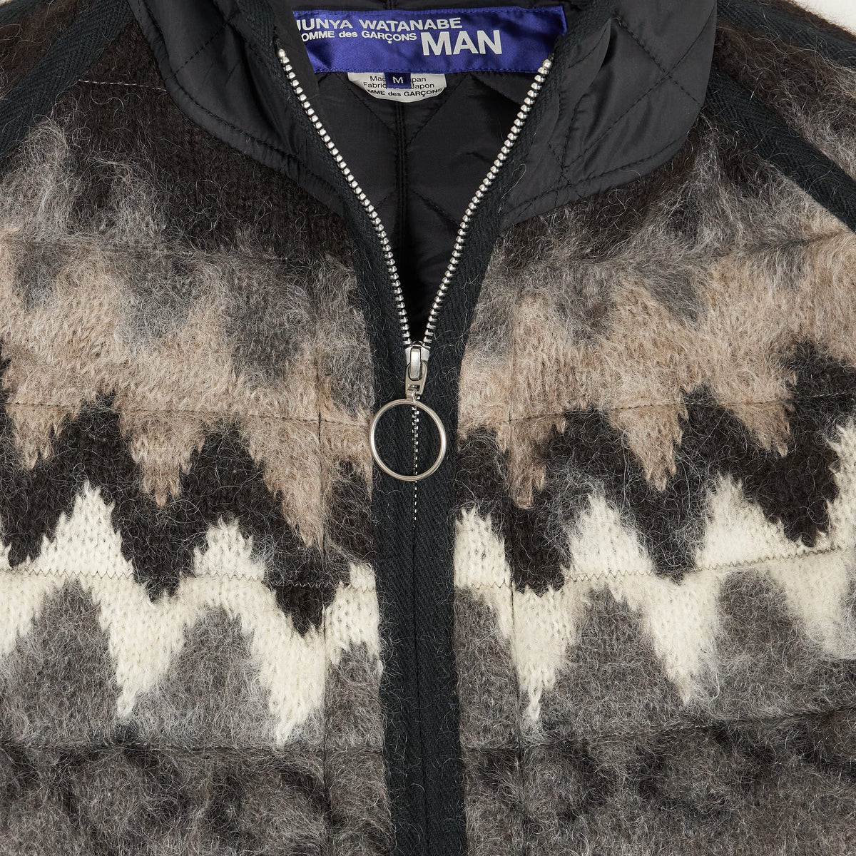 Junya Watanabe Man Native/Quilt Full-Zip Hooded Overshirt Jacket