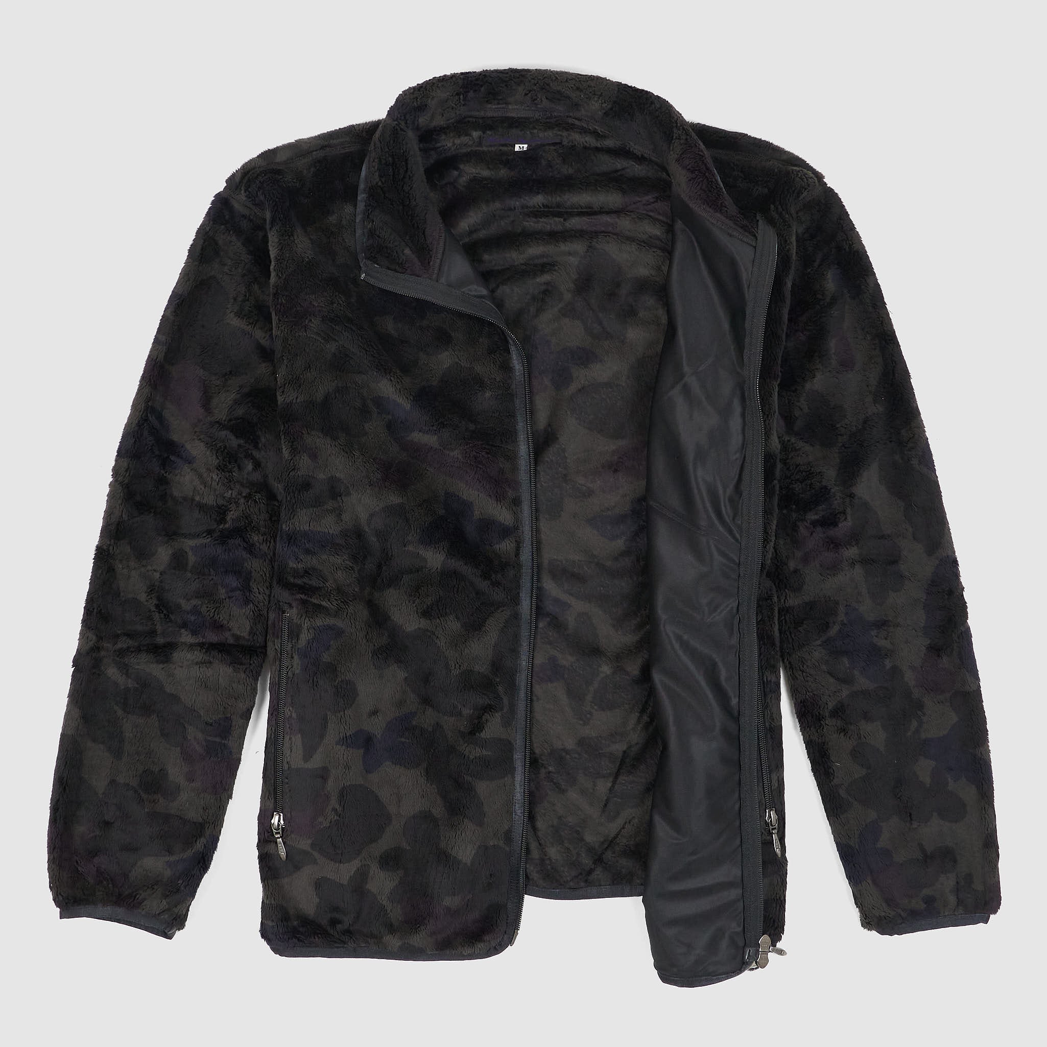 Needles Japan Full Zip Micro Fur Fleece Charcoal Jacket - DeeCee style