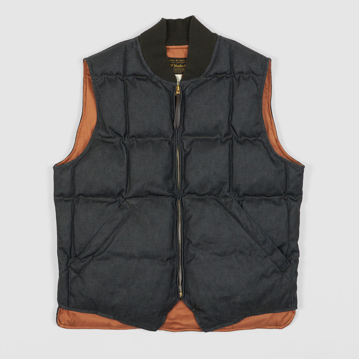Double RL Quilted Coated Denim Vest