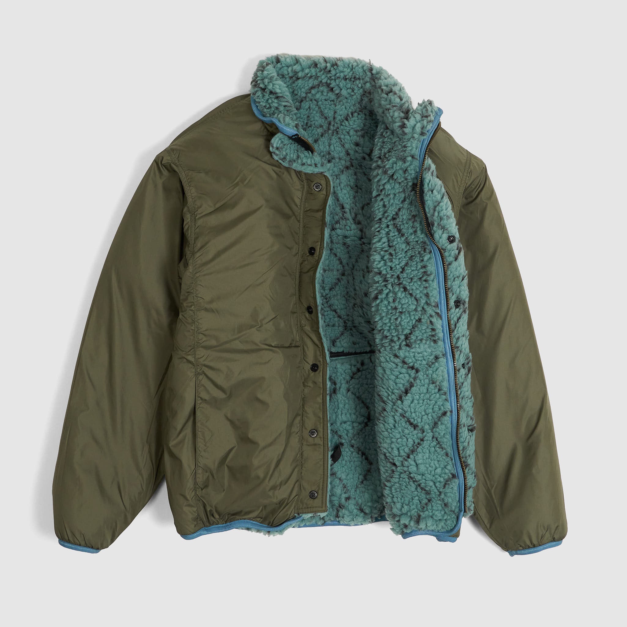 Kapital Reversible Dogi Sashiko Boa Fleece Outdoor Jacket - DeeCee