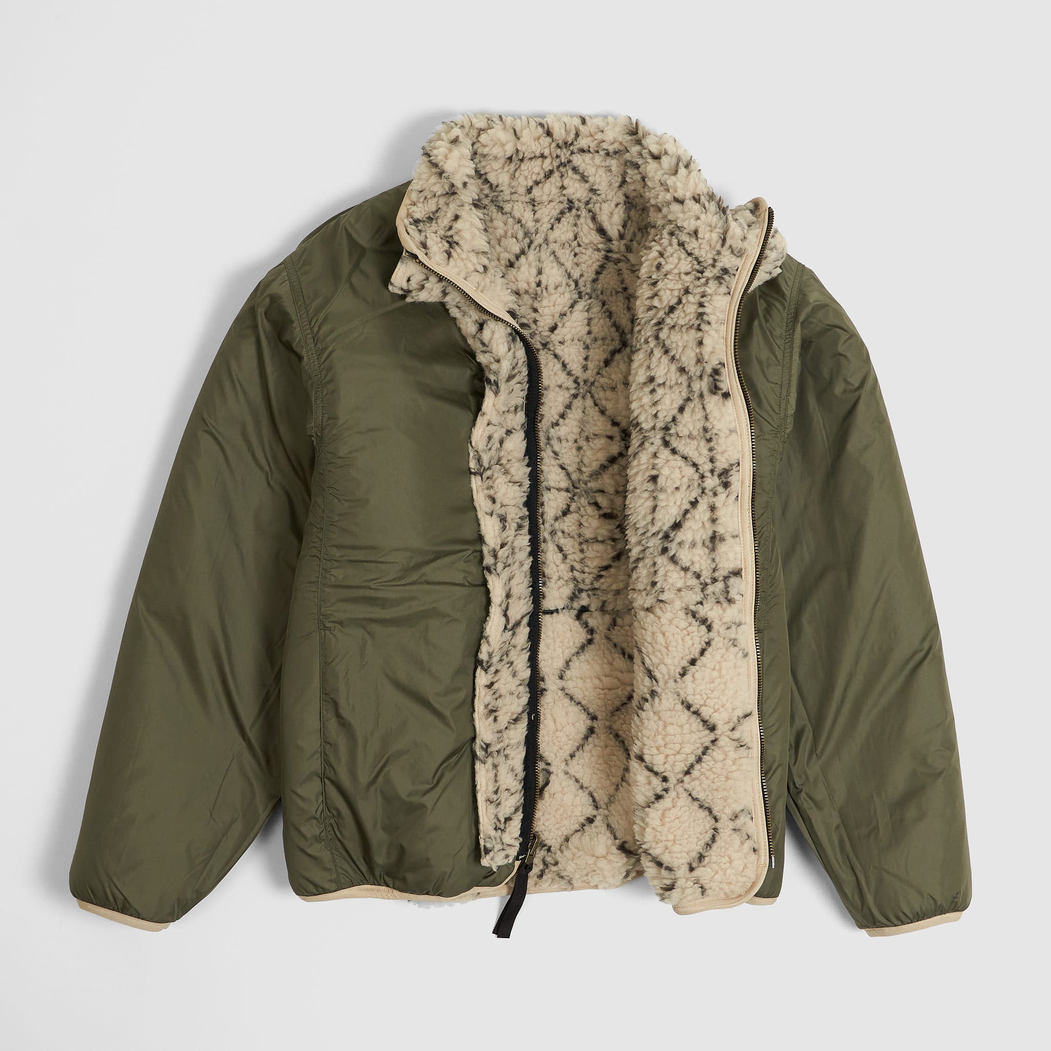 Kapital Reversible Dogi Sashiko Boa Fleece Outdoor Jacket - DeeCee