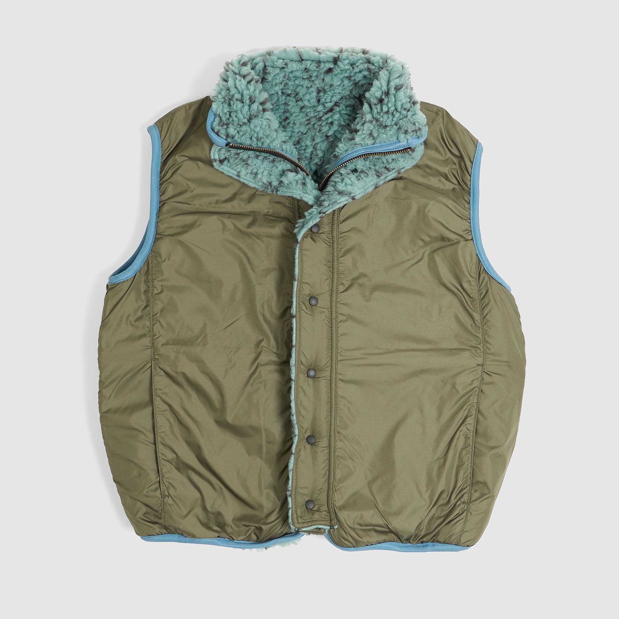 Kapital Reversible Dogi Sashiko Boa Fleece Outdoor Vest - DeeCee style