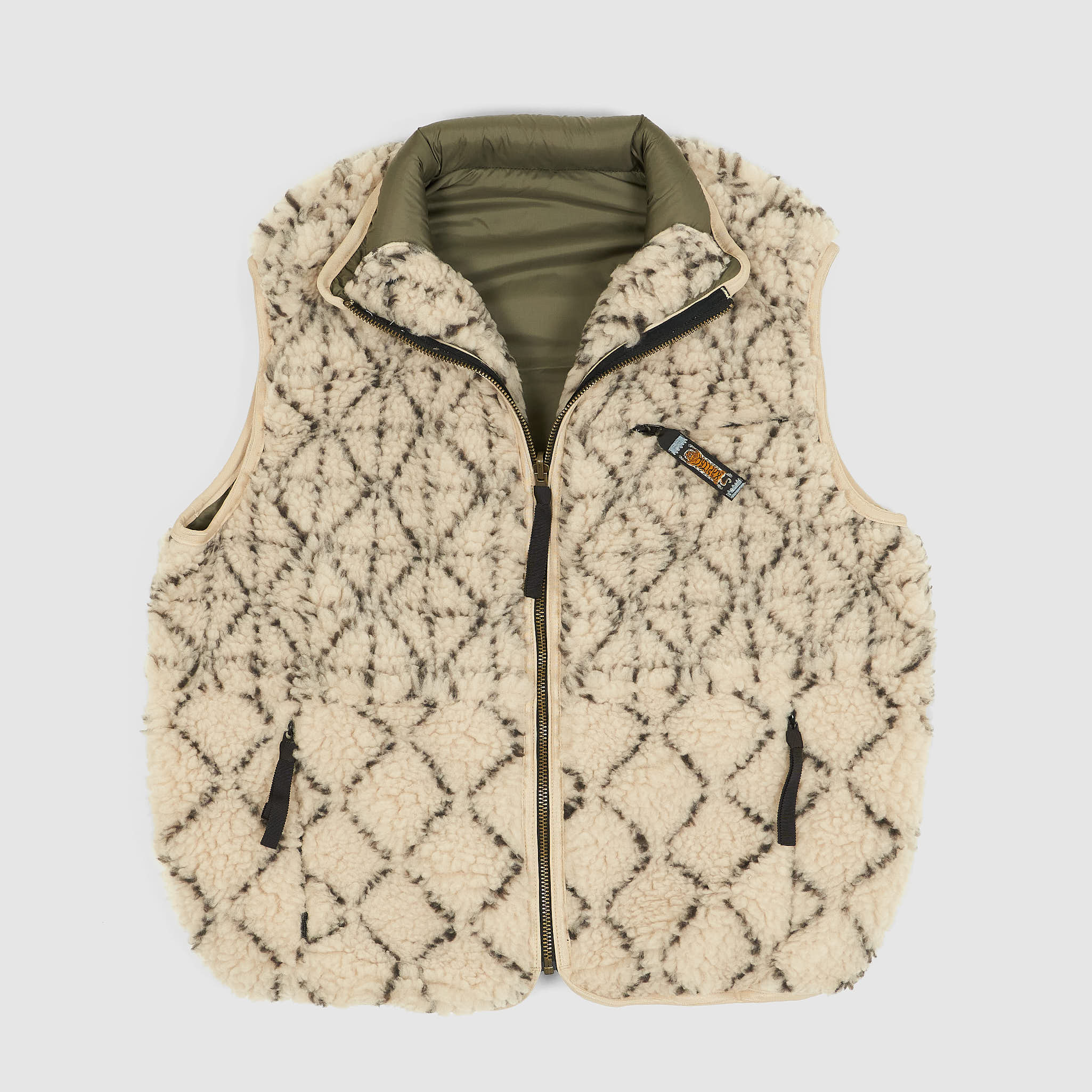 Kapital Reversible Dogi Sashiko Boa Fleece Outdoor Vest - DeeCee style