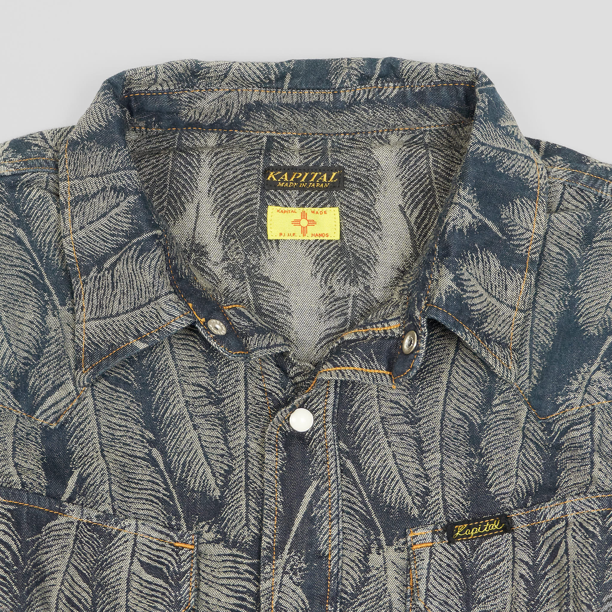 Kapital Jacquard Woven Feather Denim Western Shirt - DeeCee style