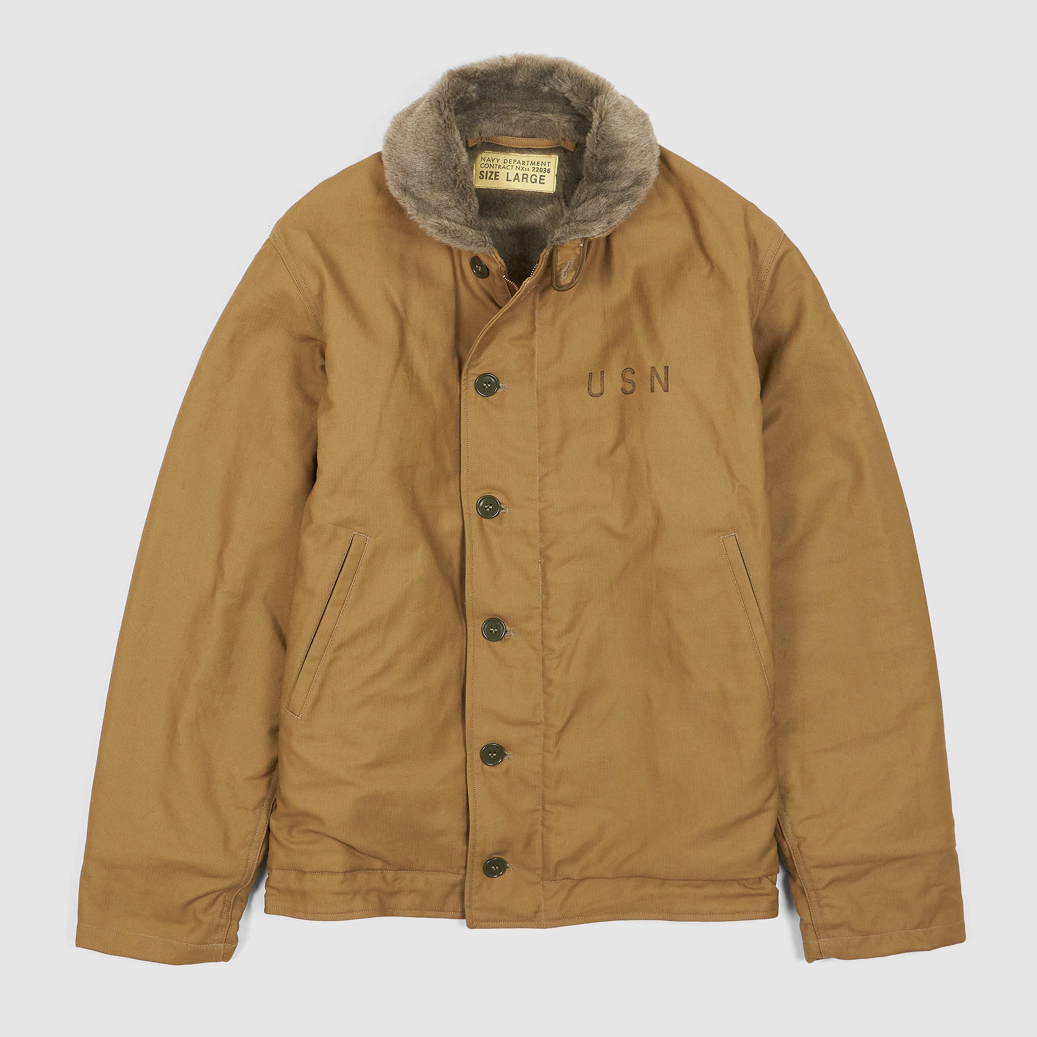 Buzz Rickson's N1 Deck-Jacket Jungle Cloth Khaki USN - DeeCee style