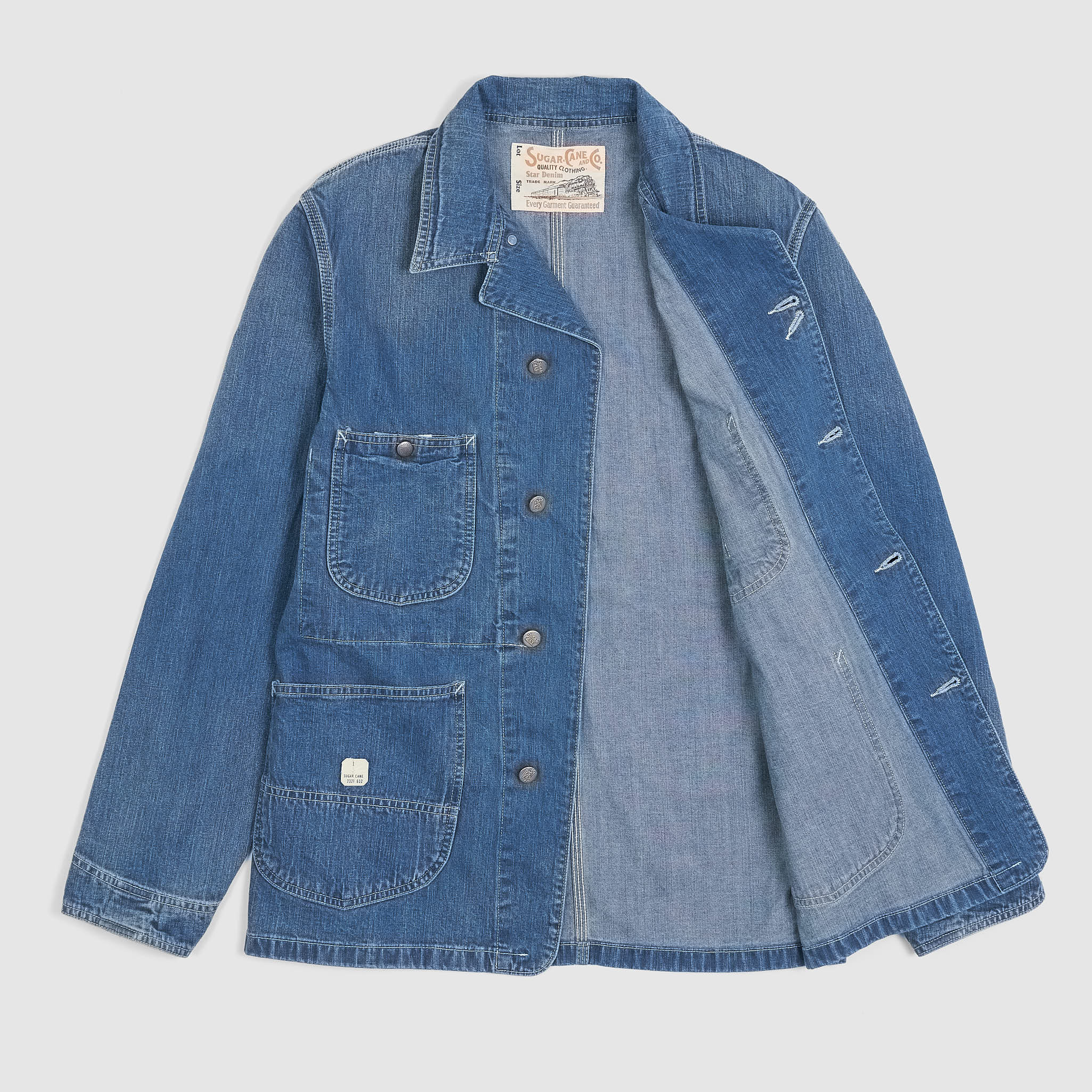 Sugar Cane Model Aged Washed Work Coat - DeeCee style