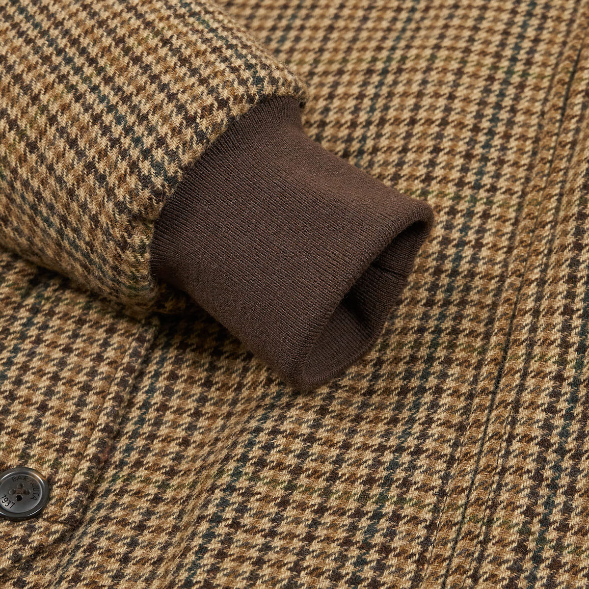 Baracuta G9 Houndstooth Wool Harrington Jacket
