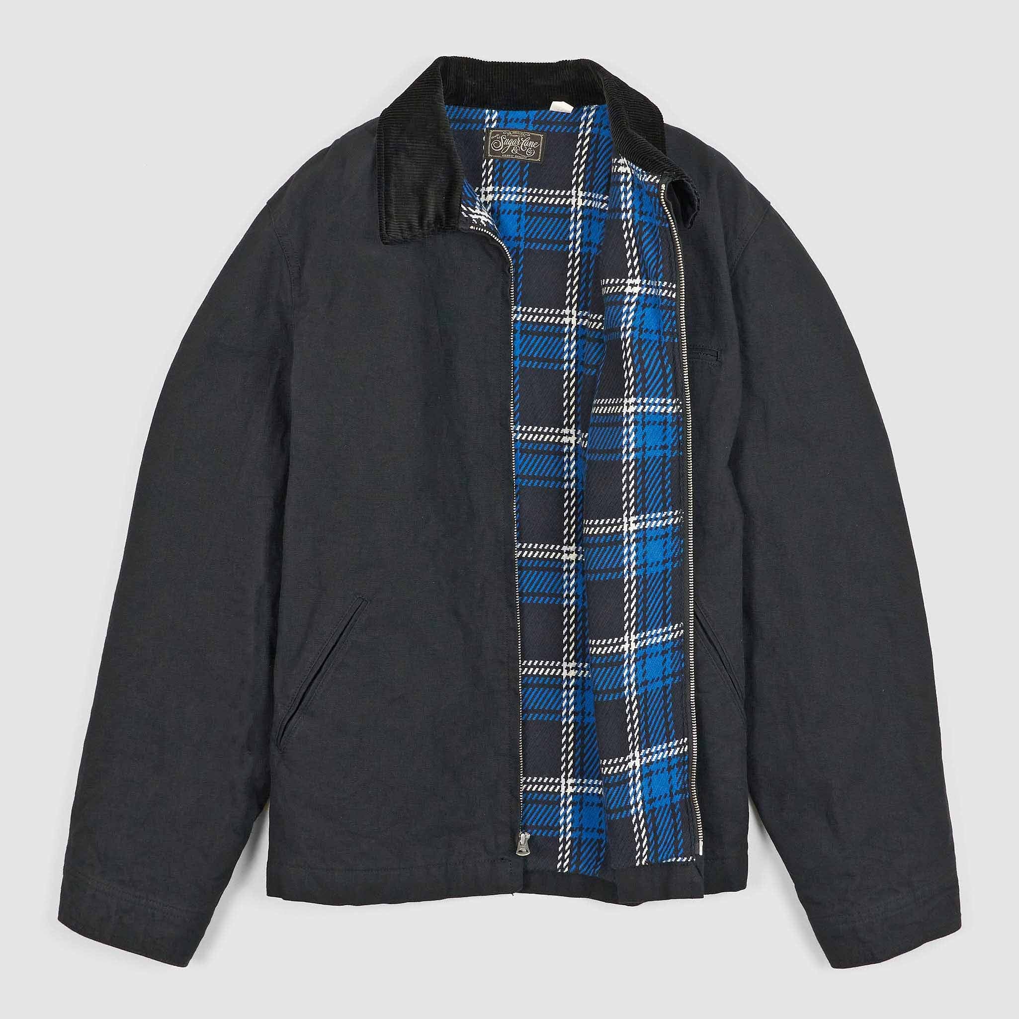Sugar Cane Sulfide Heavy Canvas Oversized Zip Jacket - DeeCee style