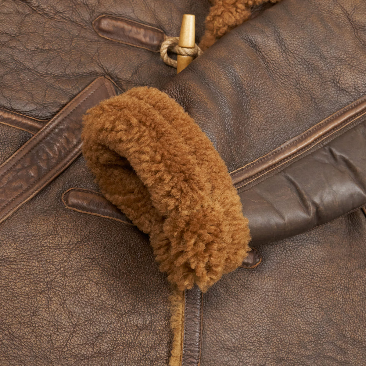 Double RL Leather Shearling Coat