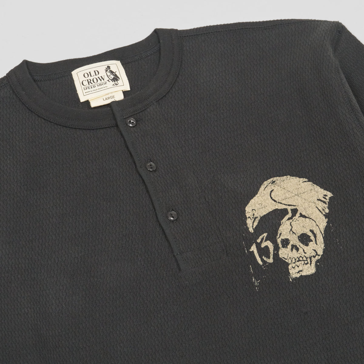 Old Crow Speed Shop by Glad Hand &amp; Co. Long Sleeves Henley T-Shirt