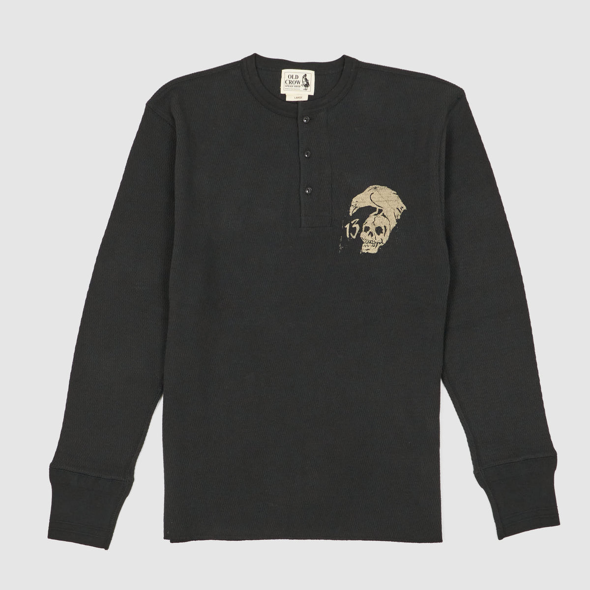 Old Crow Speed Shop by Glad Hand &amp; Co. Long Sleeves Henley T-Shirt