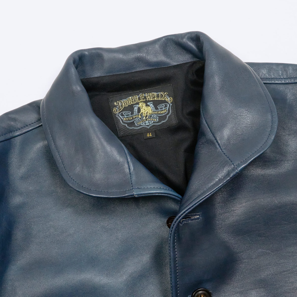 Double Helix Classic 1920s Leather Jacket Dark Indigo