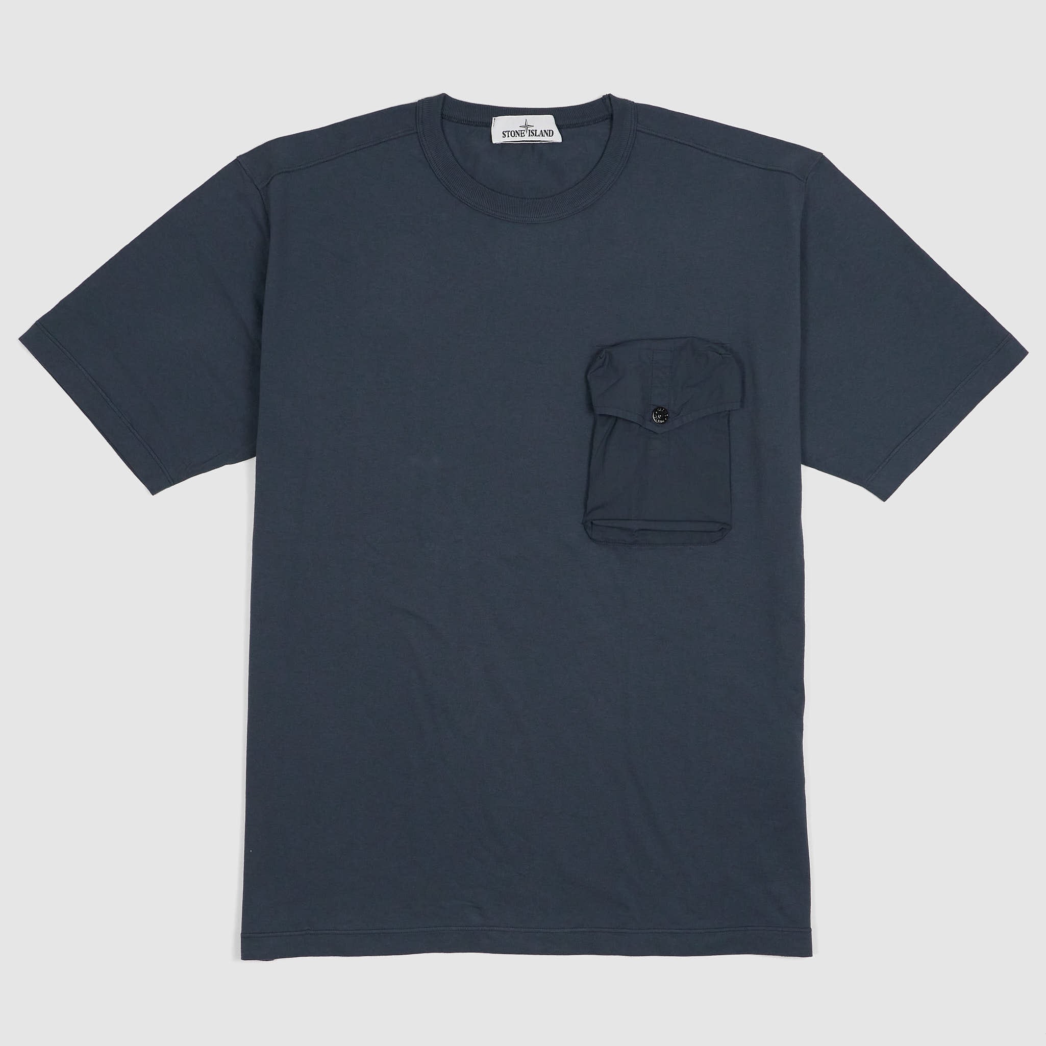 Stone Island Crew Neck Short Sleeve T Shirt with Utility Pocket