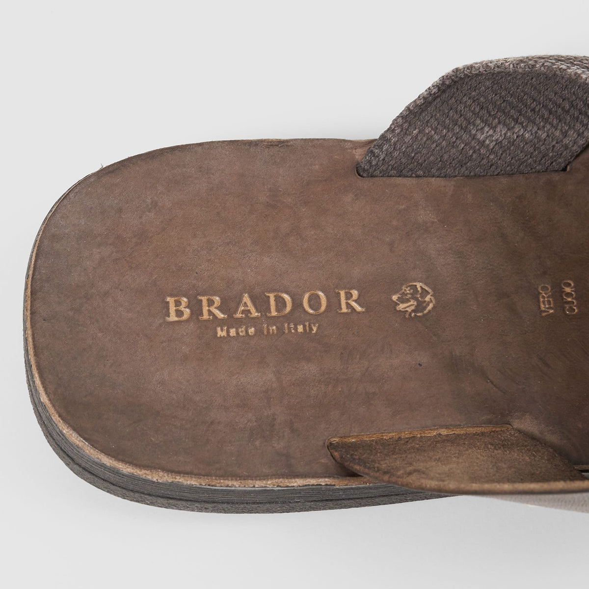 Brador Mens Leather &amp;  Canvas Sandals