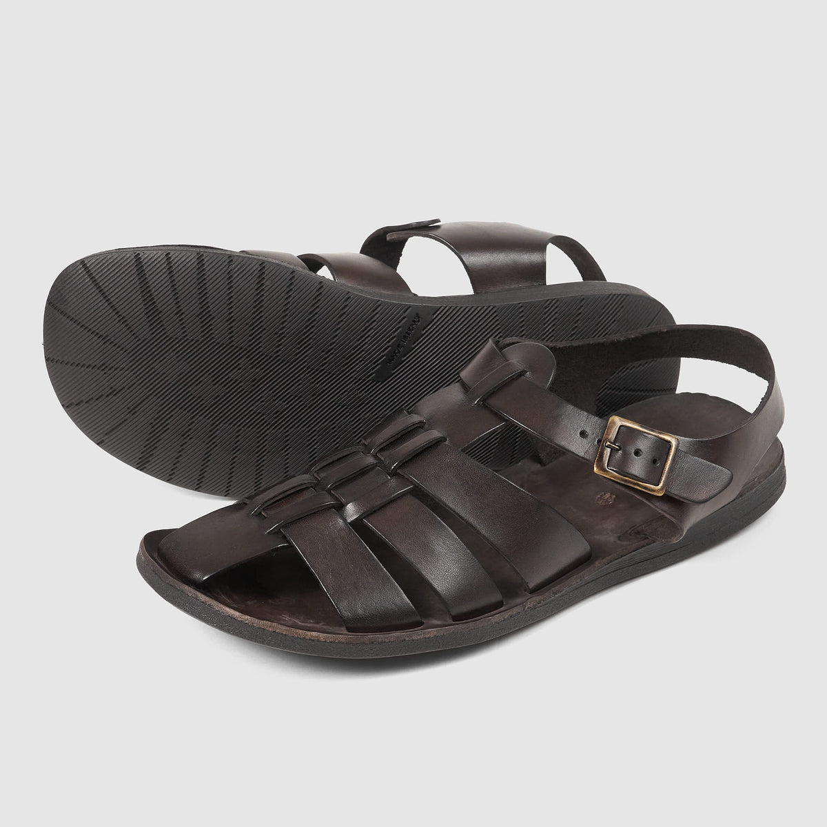 Brador Mens Heel Strap Leather Sandals