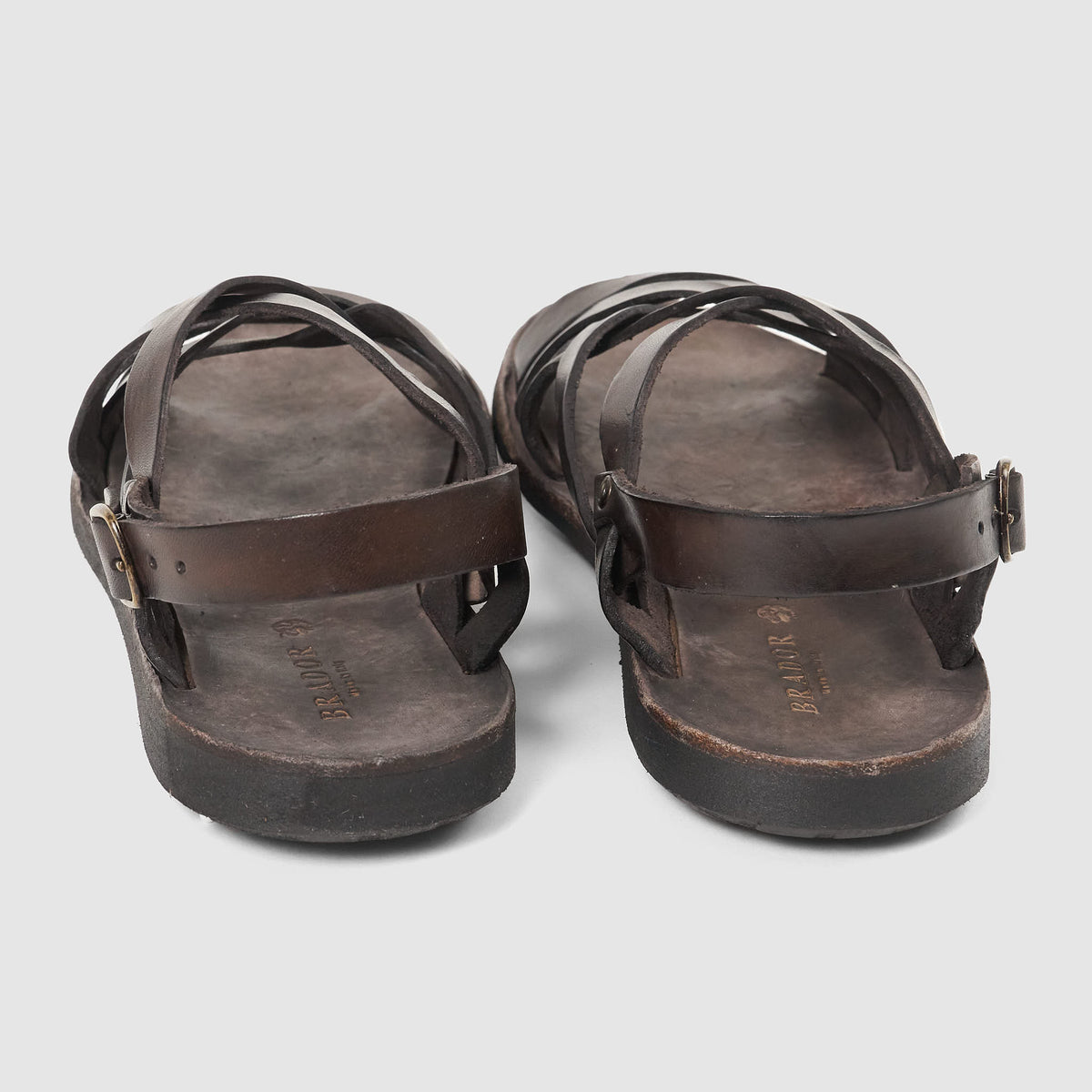Brador Ladies Braided Heel Strap Leather Sandals