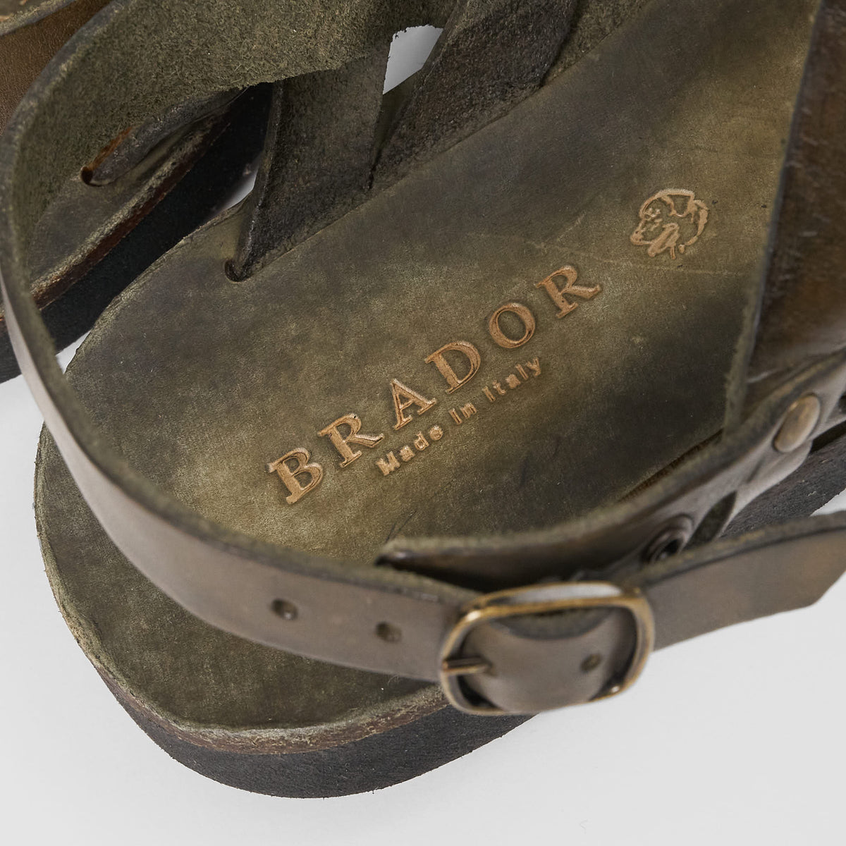 Brador Ladies Braided Heel Strap Leather Sandals