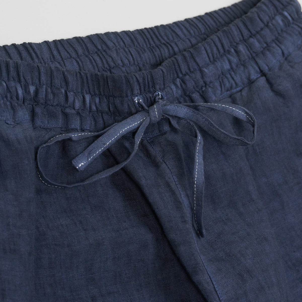 120% Lino Ladies Wide Cut Linen Easy  Pants