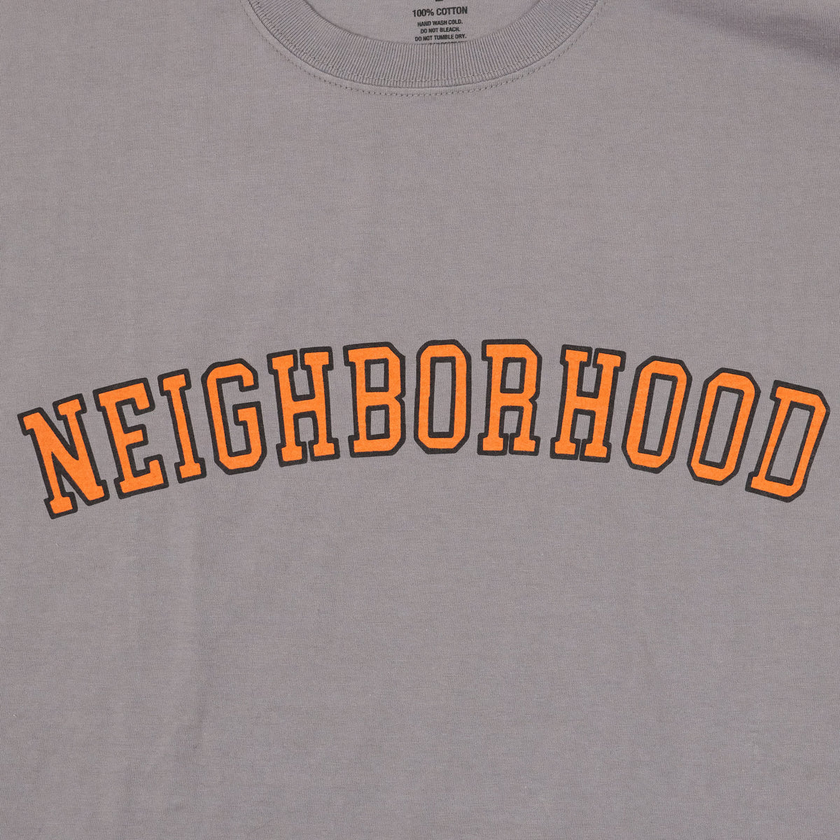 Neighborhood Logo Print Crew Neck Long Sleeve T-Shirt