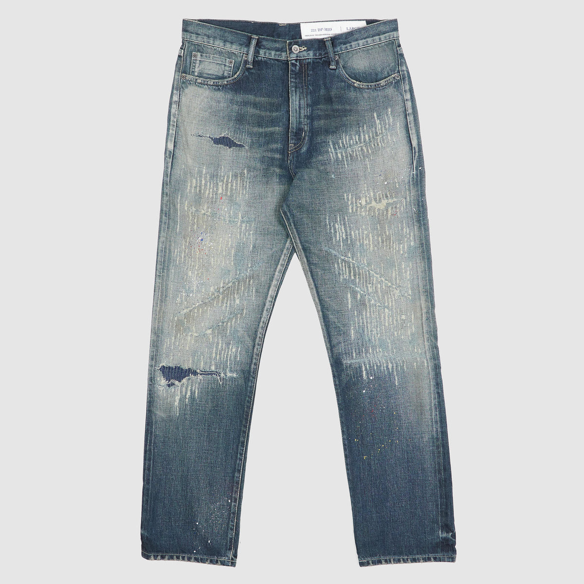 Neighborhood Deep-Mid Tapered Distressed Selvage Jeans