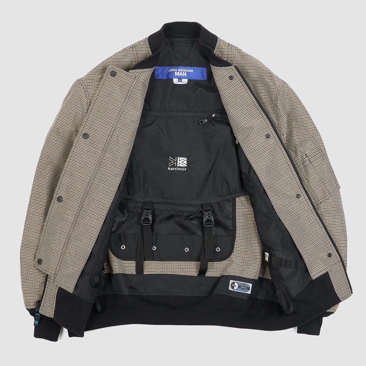 Junya Watanabe Man Reversible Backpack Tech Check Bomber Jacket