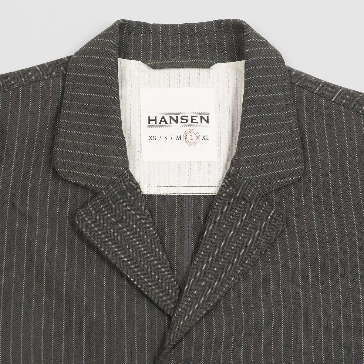 Hansen 4 Buttons Herringbone  Pinstripe  Cotton Blazer