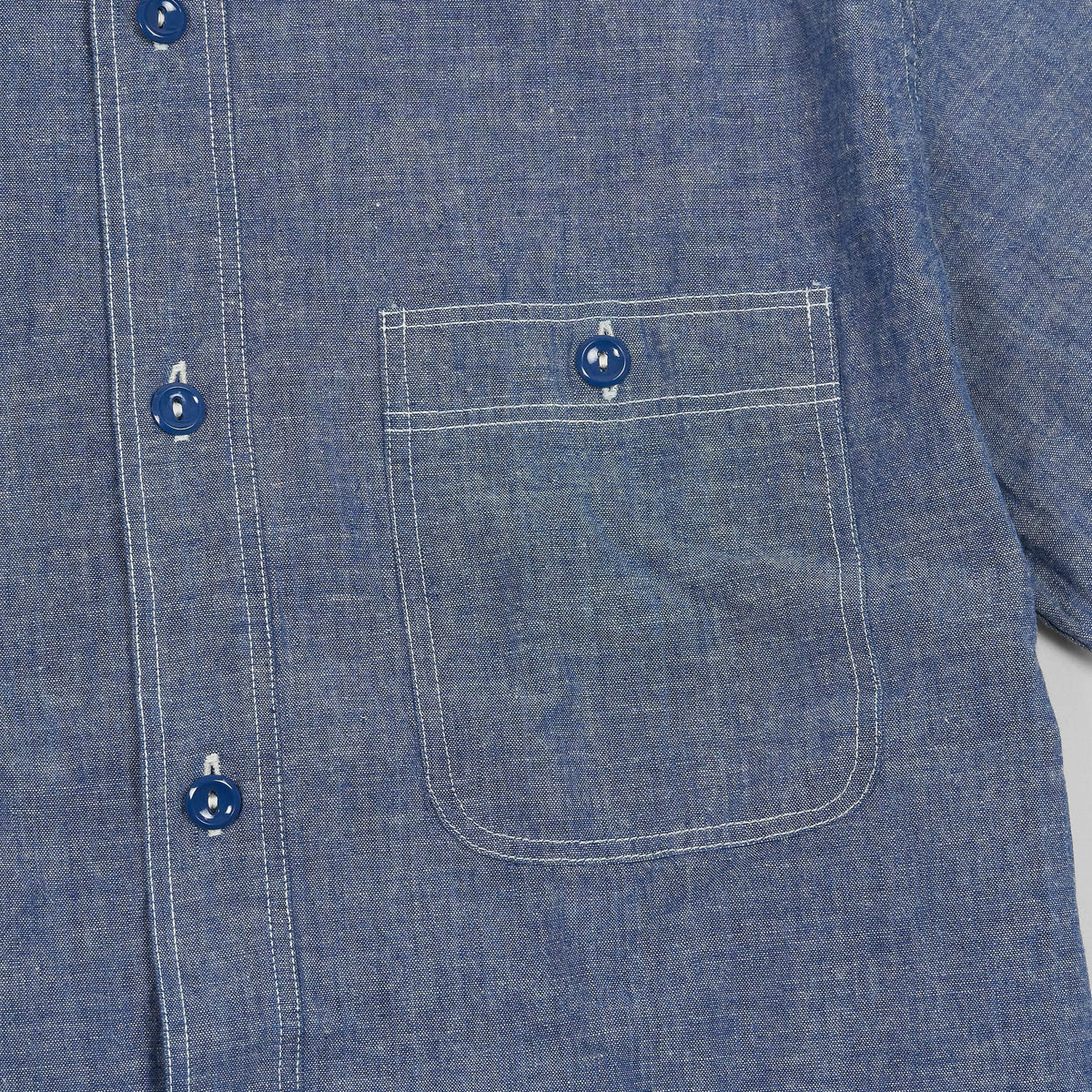 Buzz Rickson&#39;s Short Sleeve US Navy Type Chambray Work Shirt