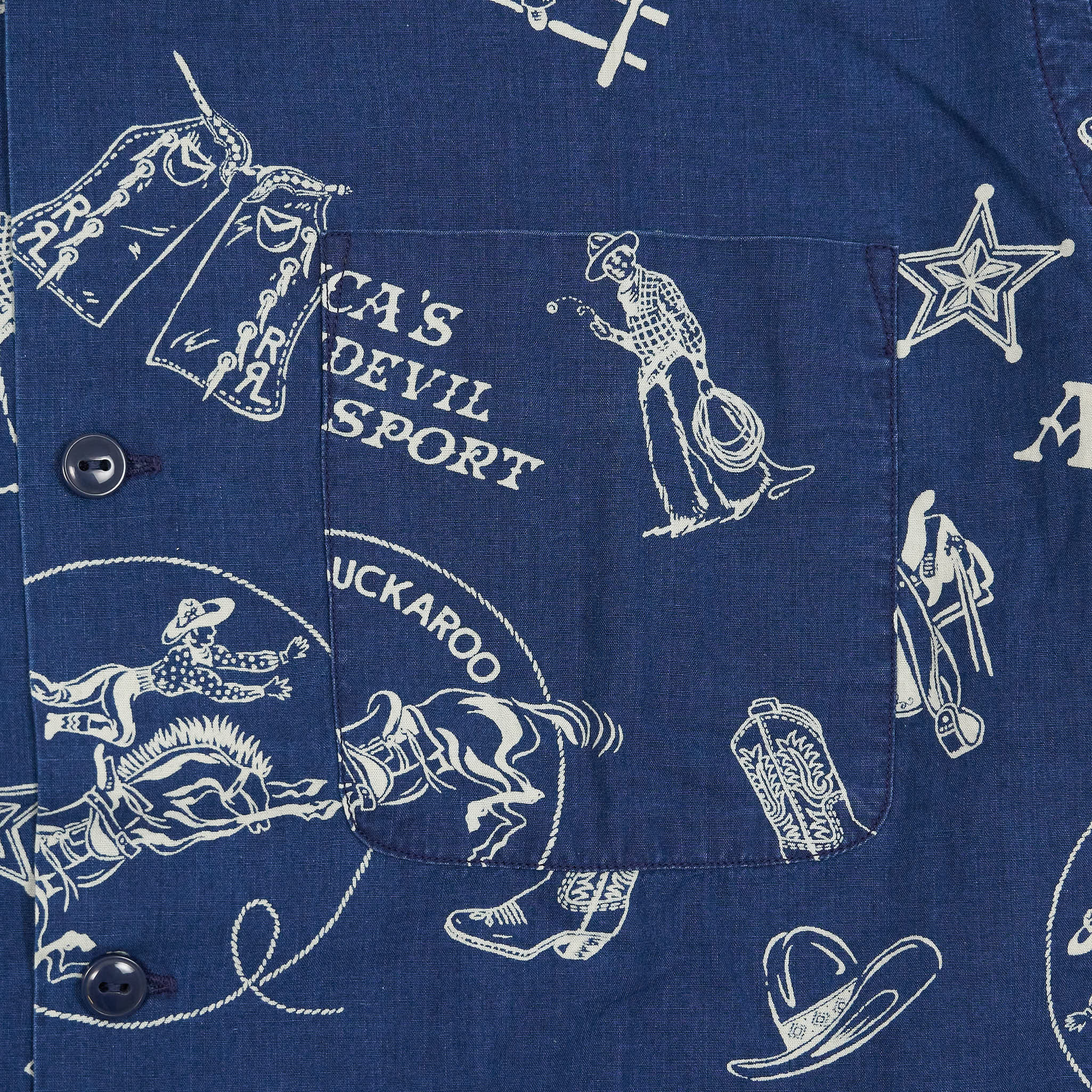 Double RL Summer Camp Rodeo Print Indigo Shirt - DeeCee style