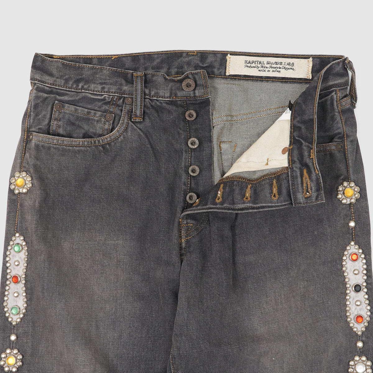 Kapital 5-Pocket 14oz. Monkey Cisco Studs Jeans