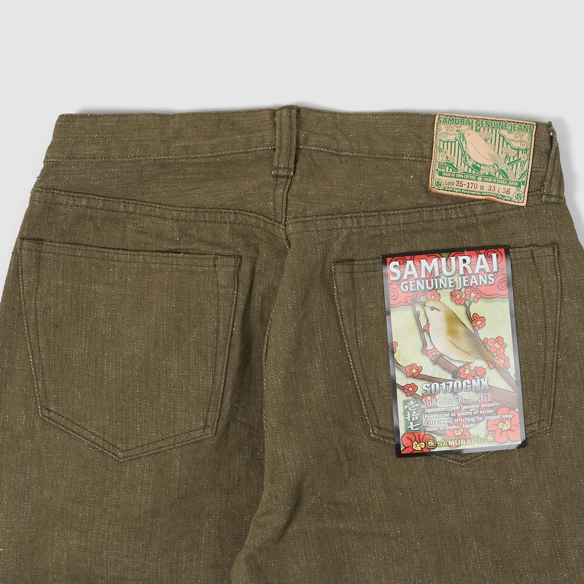 Samurai Jeans Slim Tapered 5 Pocket Green Selvage Denim
