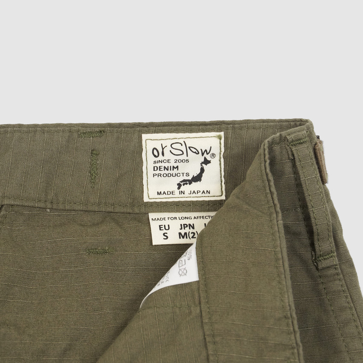 Orslow 6 Pocket Cargo Fatigue Pants Olive Ripstop - Made in Japan, Pants