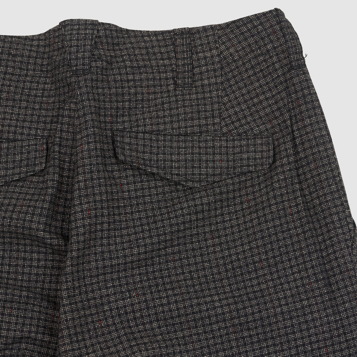 Black Sign Twisted  Plaid  Cotton Trousers
