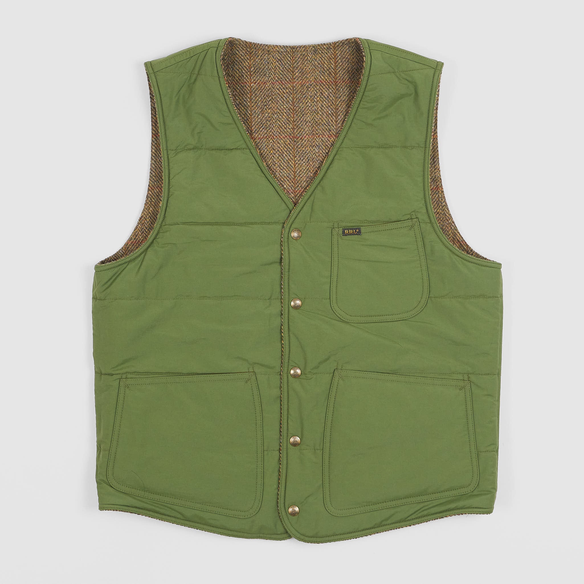 Double RL Huntshaw Reversible Harris Tweed Vest - DeeCee style