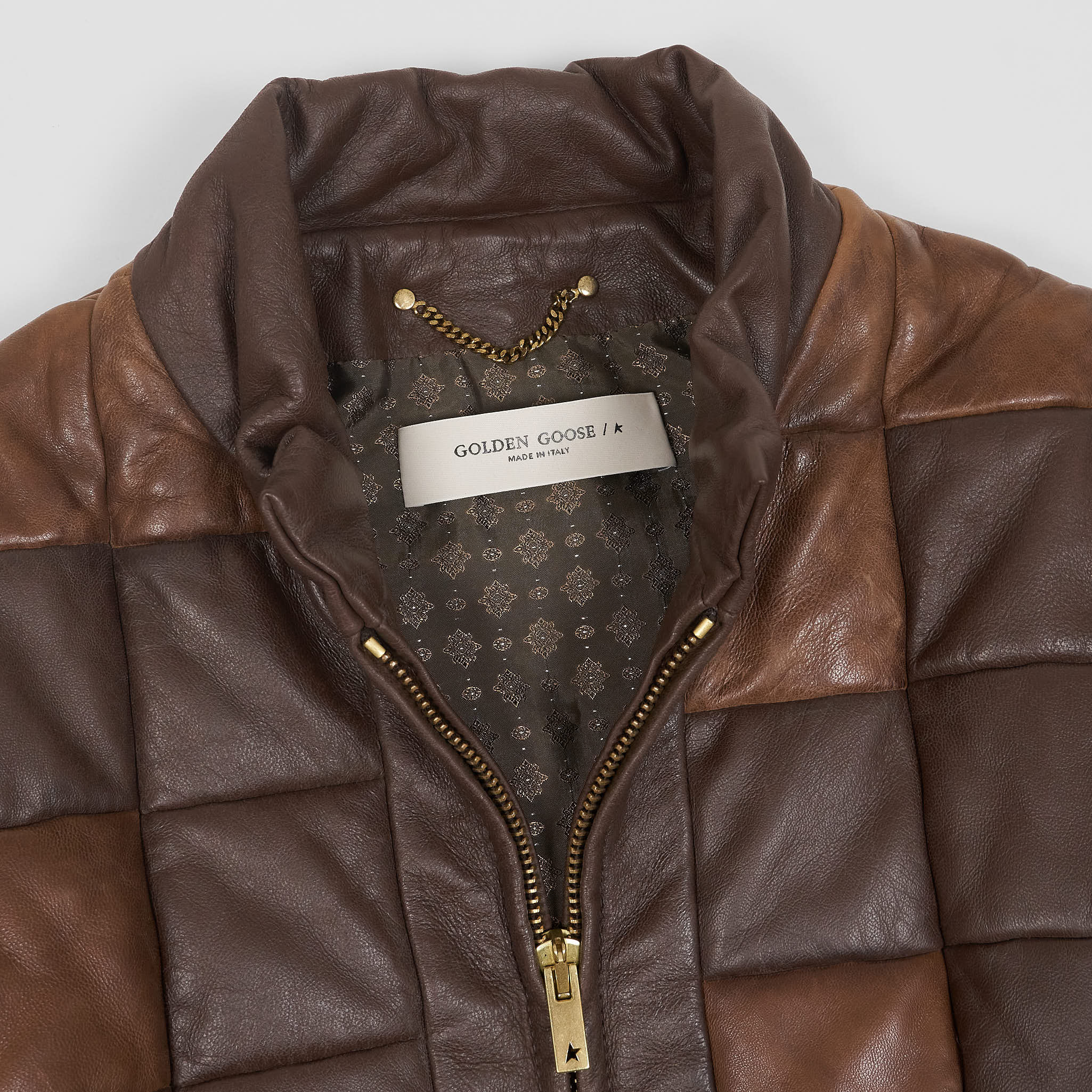 Golden Goose Patchwork Leather Bomber Jacket DeeCee style