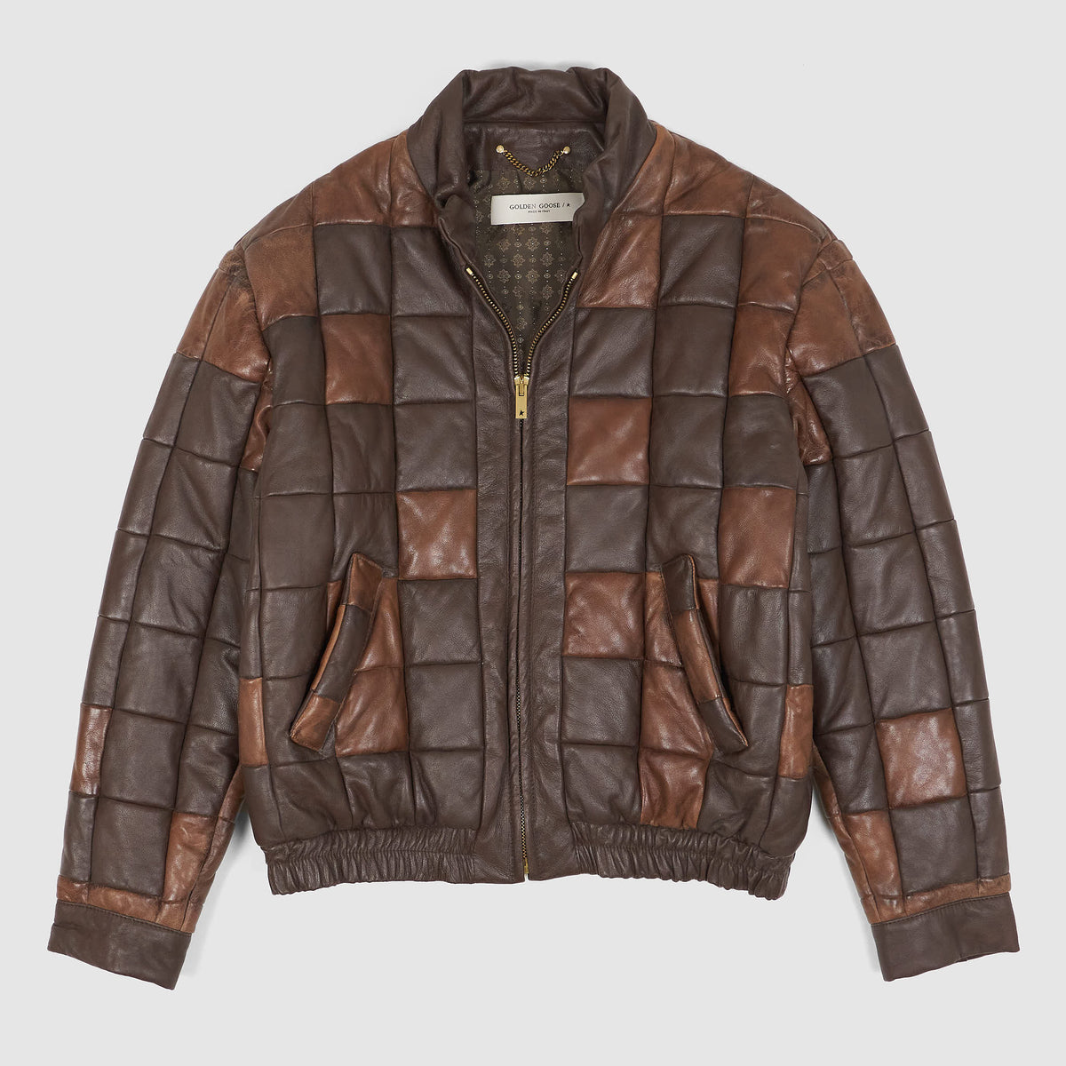 Golden Goose Patchwork Leather Bomber  Jacket
