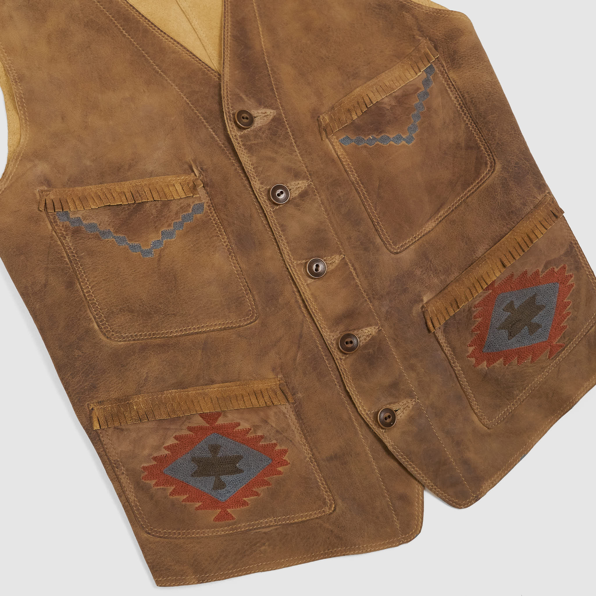 Double RL Hand-Embroidered Shepskin vest - DeeCee style