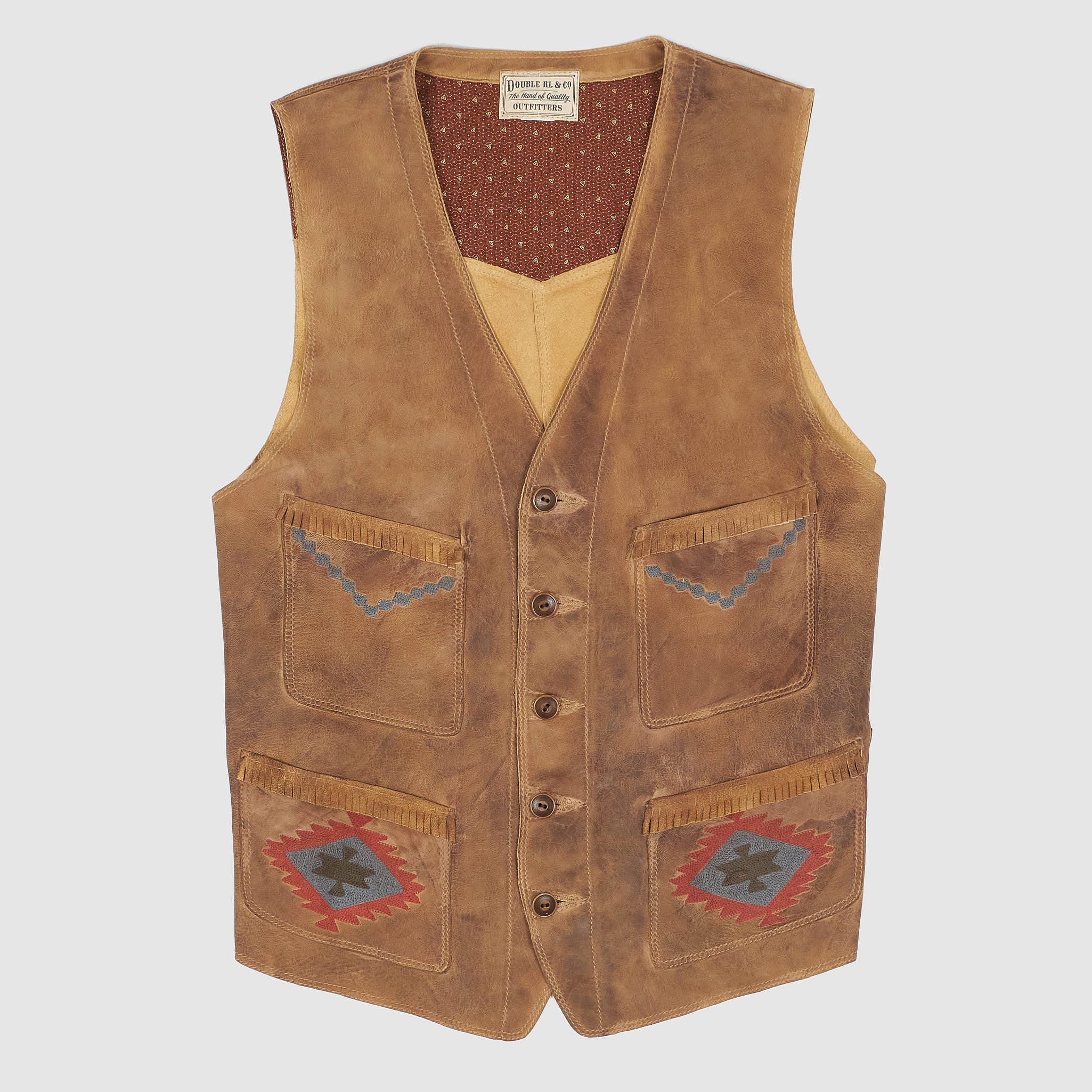 Double RL Hand-Embroidered Shepskin vest - DeeCee style