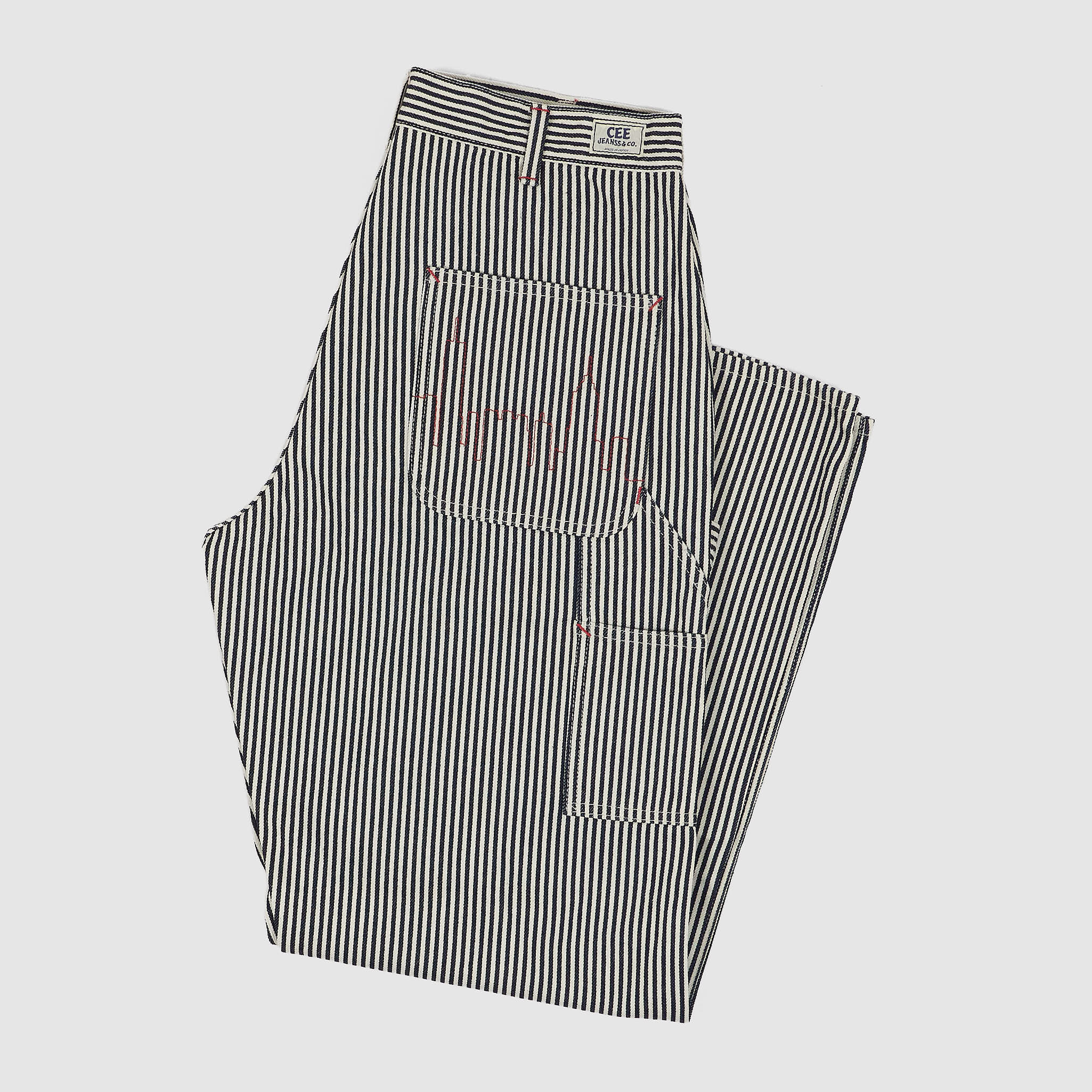 Moandmo Carpenter Hickory Stripe Jeans DeeCee style