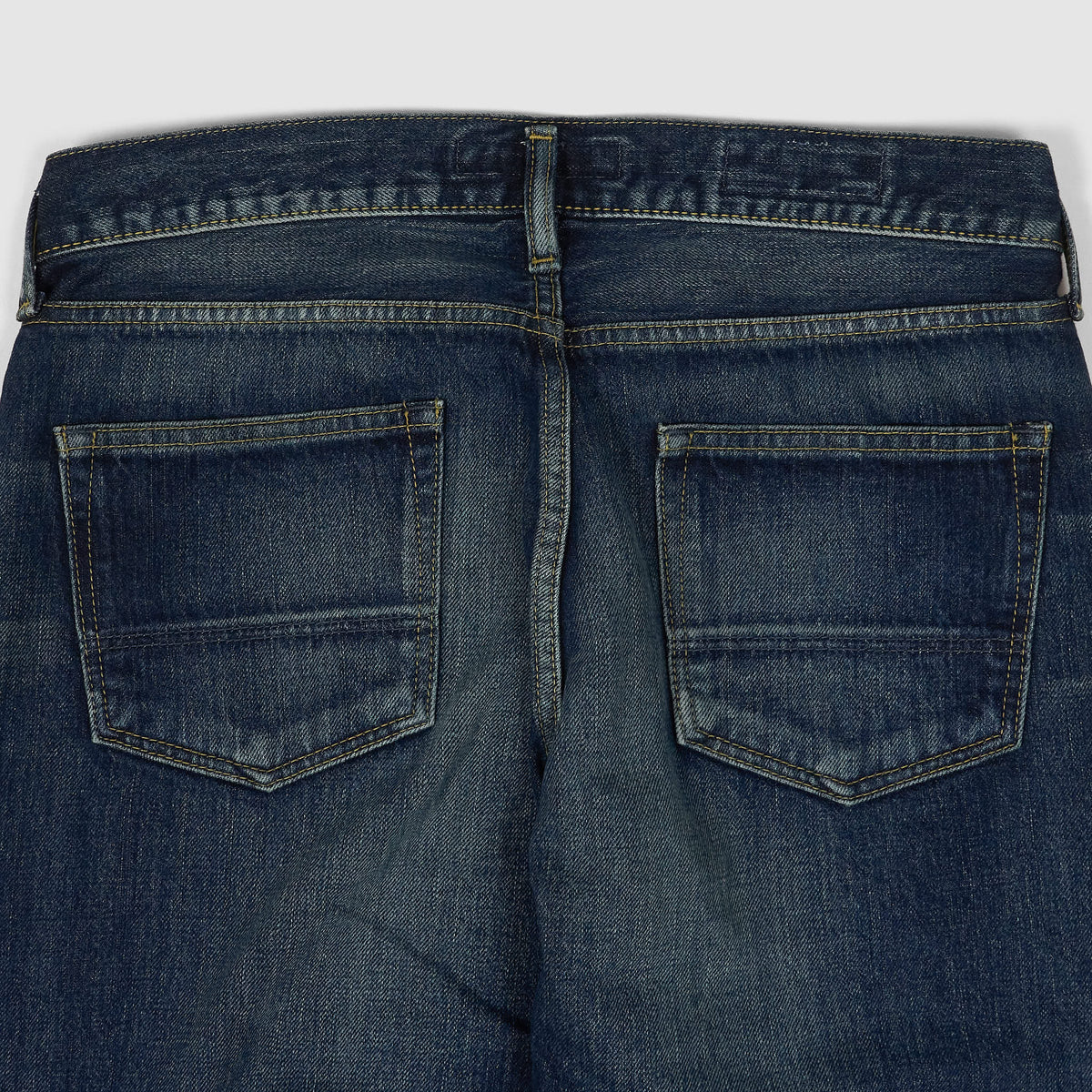 FDMTL Slim Fitted Straight Denim Hard Vintage Washed 5 Pocket Selvage Jeans